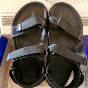 Birkenstock Kalahari Womens Size 9 Birko-Flor Futura Black Hook & Loop Sandal.